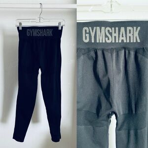 GYMSHARK Black Logo Athletic LEGGINGS Size Medium